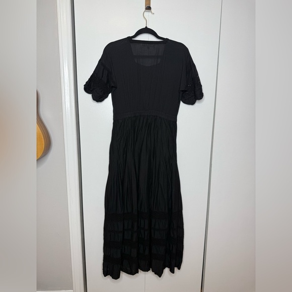 Loveshackfancy Edie Dress in Black Lace and Cotton Medium - Picture 3 of 14